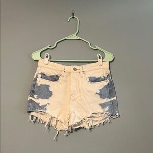 Blank NYC Two-Tone Distressed Jean Shorts